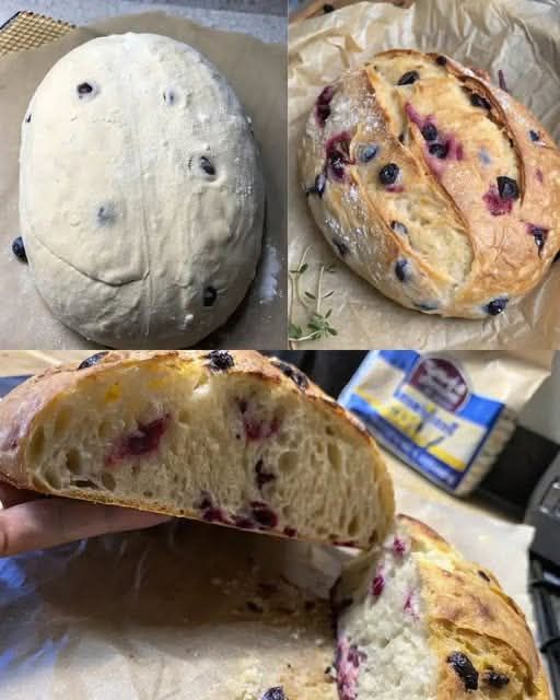 Blueberry Lemon Cream Cheese Sourdough Bread